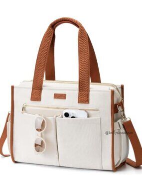 Canvas Tote Bag Large Crossbody Laptop Work Nurse Teacher